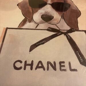 CHANEL Dog with Sunglasses Art Print